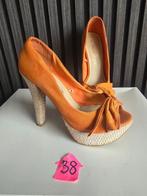 Bershka hakken maat 38, Oranje, Zo goed als nieuw, Schoenen met hoge hakken, Bershka