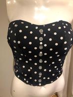 Polkadot Korset Top - Maat S, Kleding | Dames, Ophalen of Verzenden, Zwart, Body of Korset