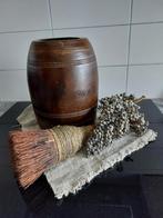 Prachtige Nepalese pot in mooie houtkleur, Ophalen of Verzenden, Zo goed als nieuw, Overige kleuren, Minder dan 50 cm