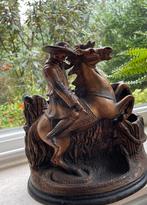 Bronzen beeld van ruiter te paard, Ophalen of Verzenden, Brons