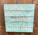 Leuk Wandbord / Tekstbord “I’ve got Sunshine” (50cm.x50cm.), Huis en Inrichting, Woonaccessoires | Tekstborden en Spreuken, Ophalen of Verzenden