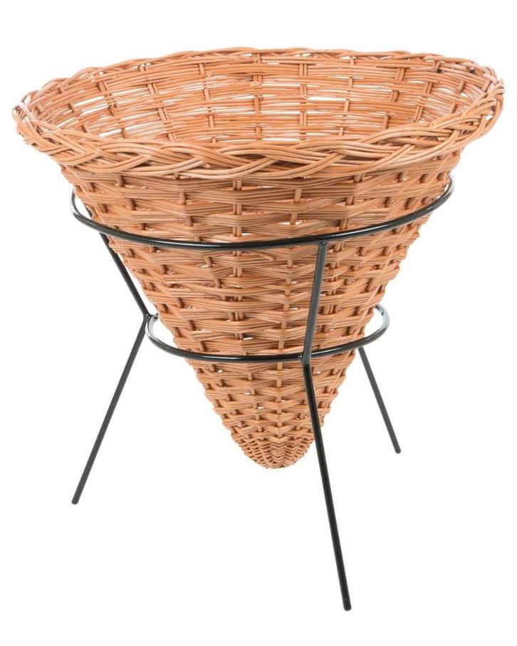 puntmand met standaard gezocht, Huis en Inrichting, Woonaccessoires | Schalen en Manden, Gebruikt, Mand, Rond, Riet, Ophalen of Verzenden