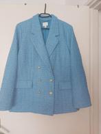 Blauw tweed jasje - Maat M, Blauw, Onbekend, Jasje, Gedragen