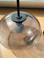Moderne glazen hanglamp ovaal rookglas, Huis en Inrichting, Lampen | Hanglampen, Minder dan 50 cm, Glas, Modern, Ophalen of Verzenden