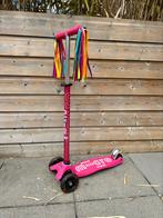 Roze Micro step maxi - 3 wielen led en regenboog linten, Ophalen, Zo goed als nieuw, Gewone step