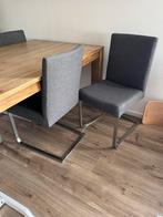 6 eetkamerstoelen grijs, Huis en Inrichting, Stoelen, Ophalen, Gebruikt, Grijs, Metaal