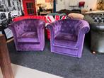 Chesterfield Maarssen ! 2x Paars Fluweel / Velvet Club Chair, Ophalen, Twee, Overige kleuren, Chesterfield