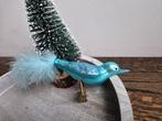 Vintage kerstbal vogeltje blauw 512, Diversen, Kerst, *, Gebruikt, *, Ophalen of Verzenden
