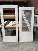 2 Meranti dorpel deuren - 1 met slot, 1 nieuw, Ophalen, 80 tot 100 cm, 200 tot 215 cm, Hout