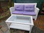 Tuinset, bank + tafel, Kunststof, Gebruikt, Bank, Tuinset