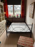 Sierlijk metalen bed ombouw., Ophalen, Zwart, Tweepersoons, 140 cm