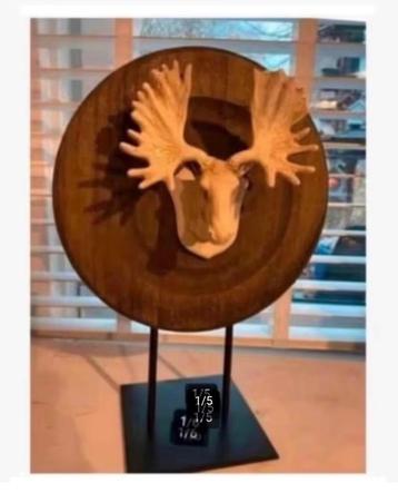 Eland kop poly houten ondergrond metalen staander beschikbaar voor biedingen