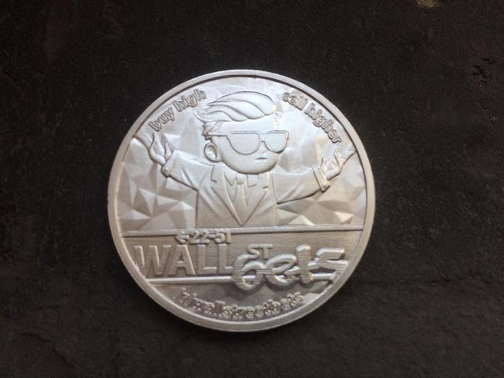 2021 USA Wall Street Bets - 1e jaargang 1 oz silver, Postzegels en Munten, Edelmetalen en Baren, Zilver, Ophalen of Verzenden