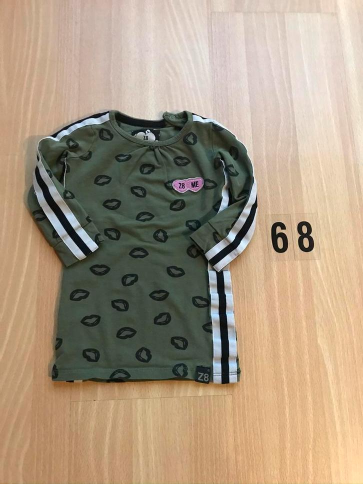 Z8 jurk meisje maat 68 groen met kusjes Zgan style : Karina, Kinderen en Baby's, Babykleding | Maat 68, Zo goed als nieuw, Meisje