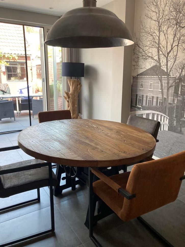 Houten tafelblad rond 130 cm, Huis en Inrichting, Tafels | Eettafels, Zo goed als nieuw, 100 tot 150 cm, 100 tot 150 cm, Vijf personen of meer