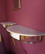 Antieke Muurconsoles Marmer/Messing, Antiek en Kunst, Antiek | Woonaccessoires, Ophalen of Verzenden