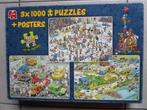 JAN VAN HAASTEREN COMBI : 3 puzzels á 1000 stukjes nr.80962, Ophalen of Verzenden, Zo goed als nieuw, Legpuzzel