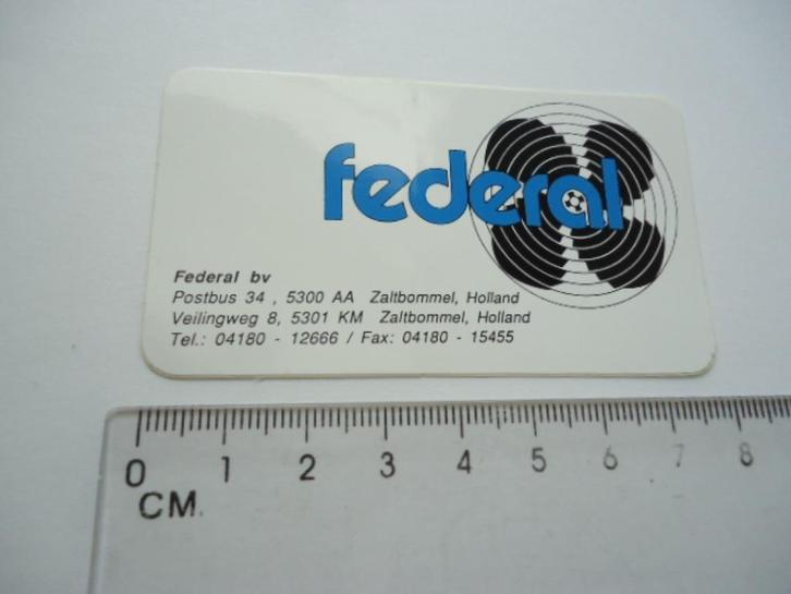 sticker oud Schip techniek federal zaltbommel scheepvaart, Verzamelen, Stickers, Zo goed als nieuw, Bedrijf of Vereniging, Verzenden