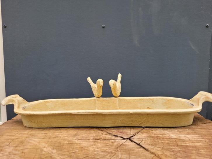 Brocante gietijzeren vogel drinkbak voederbak drinkbak, Tuin en Terras, Vogelhuisjes en Vogelbaden, Zo goed als nieuw, Verzenden