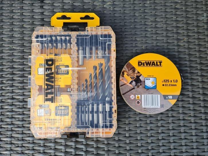 DeWalt Bit-en Boorset 100-dlg + Doosje slijpschijven (10x), Doe-het-zelf en Verbouw, Gereedschap | Handgereedschap, Nieuw, Verzenden