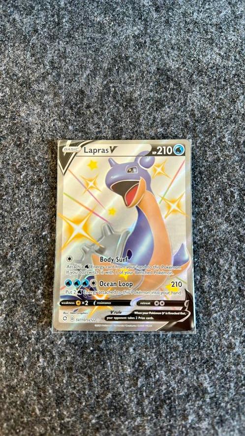 Lapras V Pokémonkaart (SV110/SV122) - Full Art Shiny, Hobby en Vrije tijd, Verzamelkaartspellen | Pokémon, Zo goed als nieuw, Losse kaart