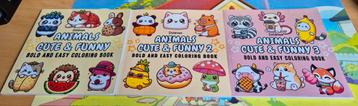 Kleurboeken animals cute & funny 1, 2 & 3 NIEUW! beschikbaar voor biedingen