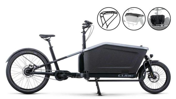CUBE CARGO HYBRID 500 FLASHGREY/BLACK, Fietsen en Brommers, Fietsen | Bakfietsen, Nieuw, Overige merken, Elektrisch