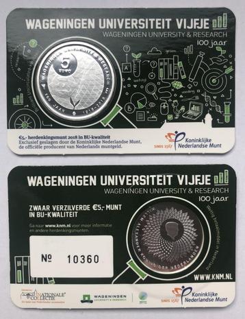 2018 COINCARD 5 EURO WAGENINGEN UNIVERSITEIT VIJFJE *BU* beschikbaar voor biedingen