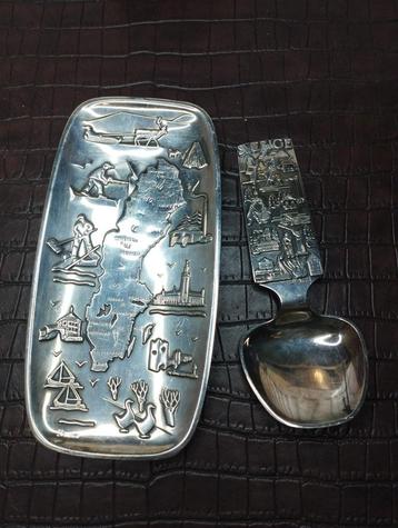 Vintage lepel met standaard, Noorwegen, verzilverd beschikbaar voor biedingen