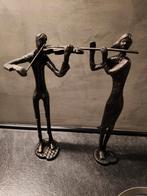 Bronzen Beelden: Fluitist en Violist, Ophalen of Verzenden
