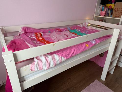Vipack Pino halfhoogslaper + bureau, Kinderen en Baby's, Kinderkamer | Stapelbedden en Hoogslapers, Gebruikt, Halfhoogslaper, Ophalen
