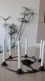 Kandelaar met ketting - Zwart Metaal, Ophalen, Zwart, Zo goed als nieuw, Kandelaar