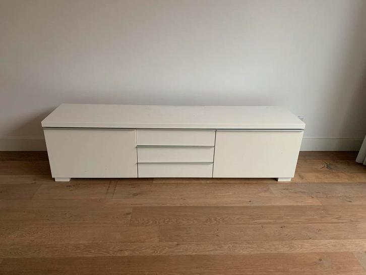 Ikea Besta Burs TV Meubel - Wit Hoogglans, Huis en Inrichting, Kasten | Televisiemeubels, Gebruikt, Minder dan 100 cm, 150 tot 200 cm