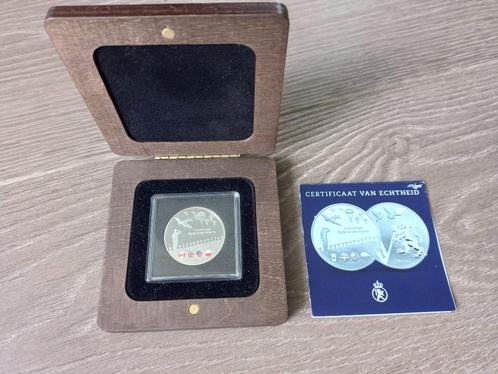 75 jaar vrede vrijheid in Nederland certificaat penning doos, Postzegels en Munten, Penningen en Medailles, Zilver, Nederland