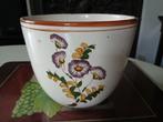 Vintage bloempot botanica Italy handgeschilderd Ø 19 cm, Tuin en Terras, Bloempotten, Rond, Binnen, Ophalen of Verzenden, Aardewerk