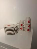 DE Douwe Egberts Kop en Schotel Set - 5 Koppen, 6 Schotels, Keramiek, Ophalen of Verzenden, Zo goed als nieuw, Effen
