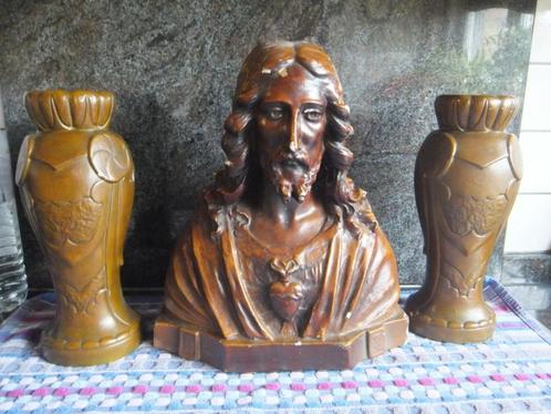 heilig hart beeld , vazen, Antiek en Kunst, Antiek | Religie, Ophalen of Verzenden