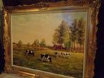 *Prachtige grote gesigneerde antieke schilderij (19e eeuw), Antiek en Kunst, Kunst | Schilderijen | Klassiek, Ophalen of Verzenden