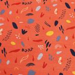 Promo! 3326) 1,5 meter Alpenfleece koraal oranje, 120 cm of meer, Nieuw, Oranje, Ophalen of Verzenden