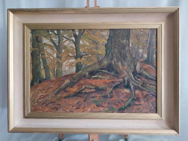 Frits Hubeek (1884-1952) - Groenendaalsebos - 1942, Antiek en Kunst, Kunst | Schilderijen | Klassiek, Ophalen