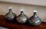 3 Identieke vazen, oil-look, Ophalen, Overige kleuren, Minder dan 50 cm, Glas