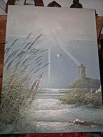 Schilderij op doek - Vuurtoren en Zeegezicht, Ophalen