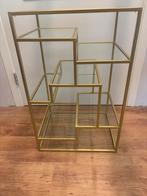 Gouden vakkenkast/vitrinekast met glasplaten, Huis en Inrichting, Kasten | Wandmeubels, Ophalen, Zo goed als nieuw, Minder dan 150 cm
