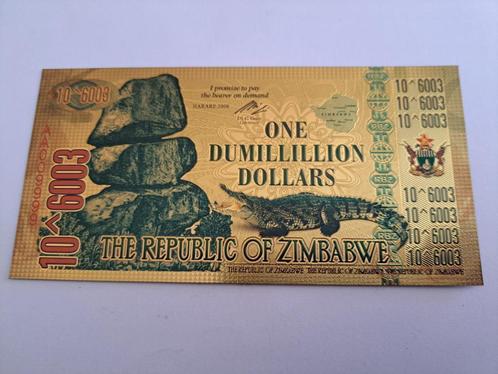 BILJET -ZIMBABWE - GOUDFOLIE-1 DUMILLILION DOLLARS (224), Postzegels en Munten, Bankbiljetten | Afrika, Los biljet, Zimbabwe, Ophalen of Verzenden