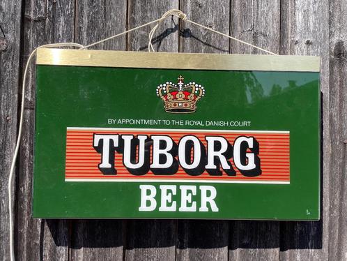 dubbelzijdige lichtreclame van Tuborg beer / bier., Verzamelen, Merken en Reclamevoorwerpen, Zo goed als nieuw, Lichtbak of (neon) lamp