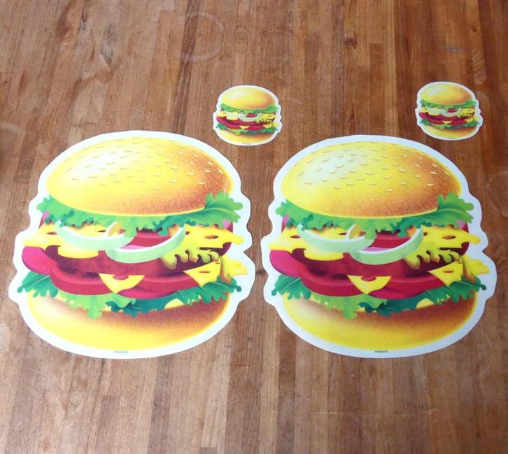 Burger placemats plastic placemat hamburger onderzetters, Huis en Inrichting, Woonaccessoires | Onderzetters, Gebruikt, Bord, Ophalen of Verzenden