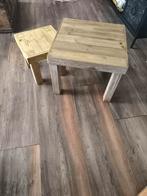 Houten bijzet tafeltjes, Huis en Inrichting, Tafels | Salontafels, Ophalen, Gebruikt, 50 tot 100 cm, 50 tot 100 cm