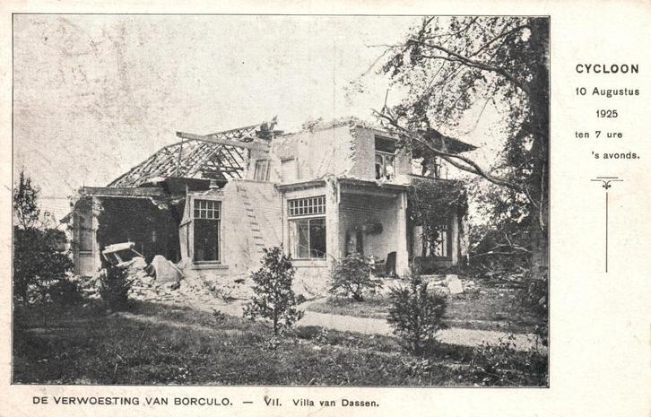 Borculo, Verwoesting, Villa van Dassen (1925) 129476, Verzamelen, Ansichtkaarten | Nederland, Gelopen, Gelderland, 1920 tot 1940