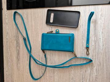 Turquoise - Samsung S10 - magnetisch - polsband+schouderband beschikbaar voor biedingen