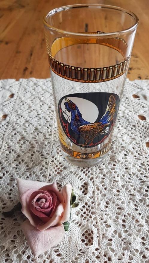 Frans drinkglas met Auerhoen , jacht / kogelriem, Verzamelen, Dierenverzamelingen, Gebruikt, Overige typen, Vogel, Ophalen of Verzenden